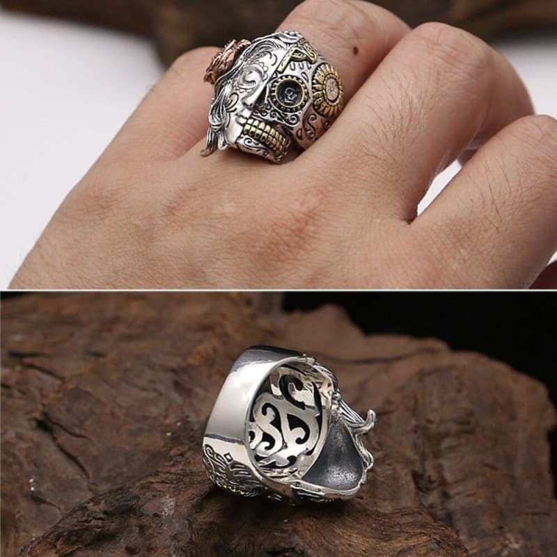 Bague Homme Argent Original portée | Steampunk Store