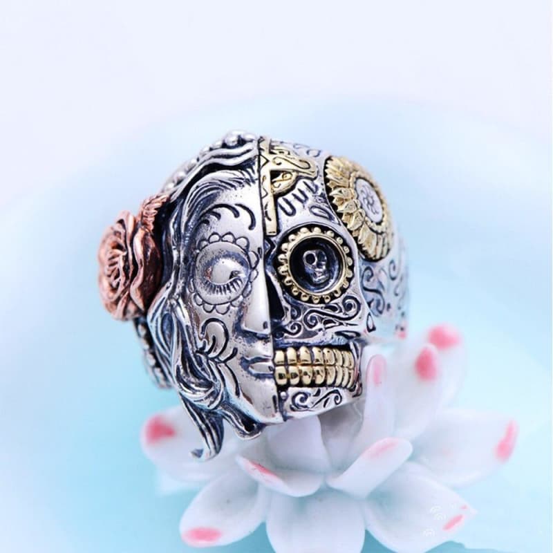 Bague Homme Argent Original de face | Steampunk Store