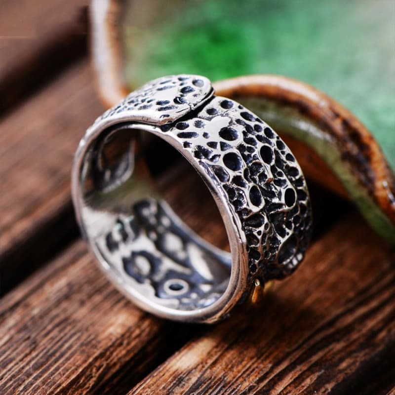 Bague Homme Argent Saphir vue partie redimensionnable | Steampunk Store