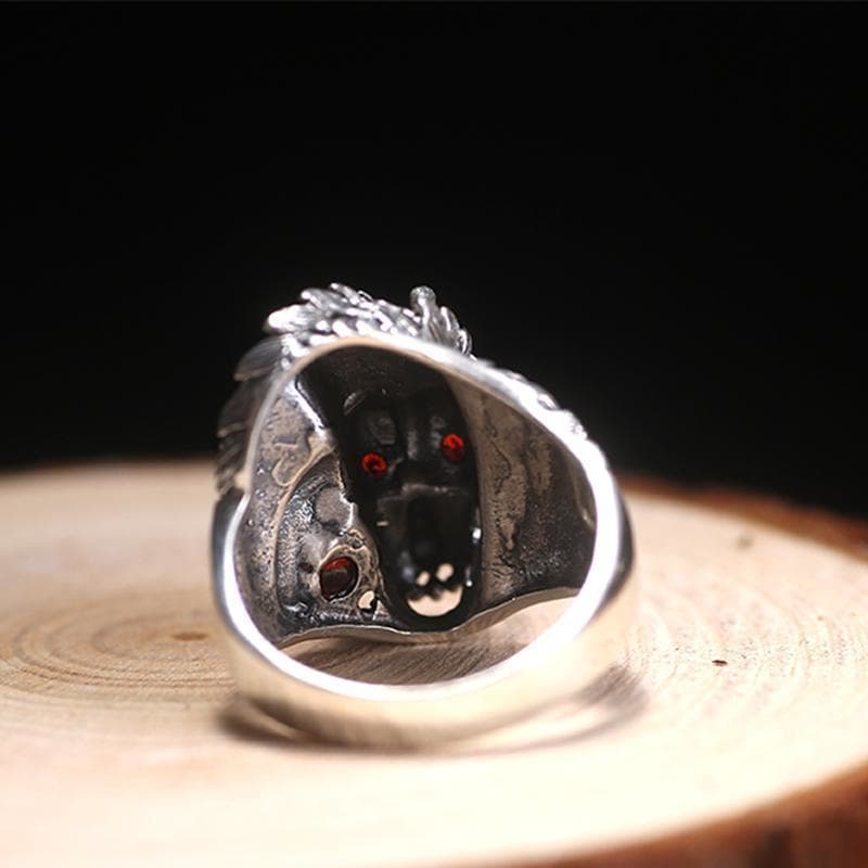 Bague Homme Dragon Argent vue intérieure