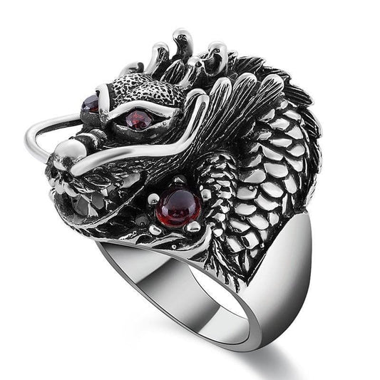 Bague Homme Dragon Argent