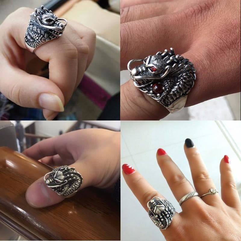 Bague Homme Dragon Argent showroom