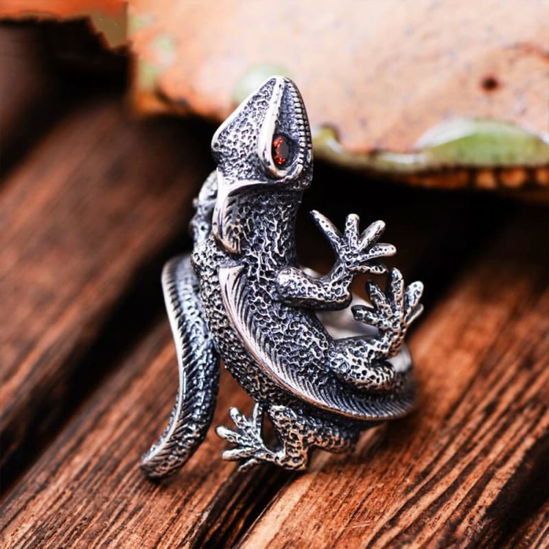 Bague Lézard Argent posé