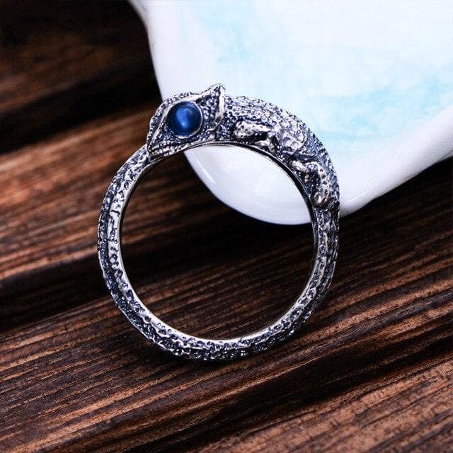 Bague Lezard pierre bleu