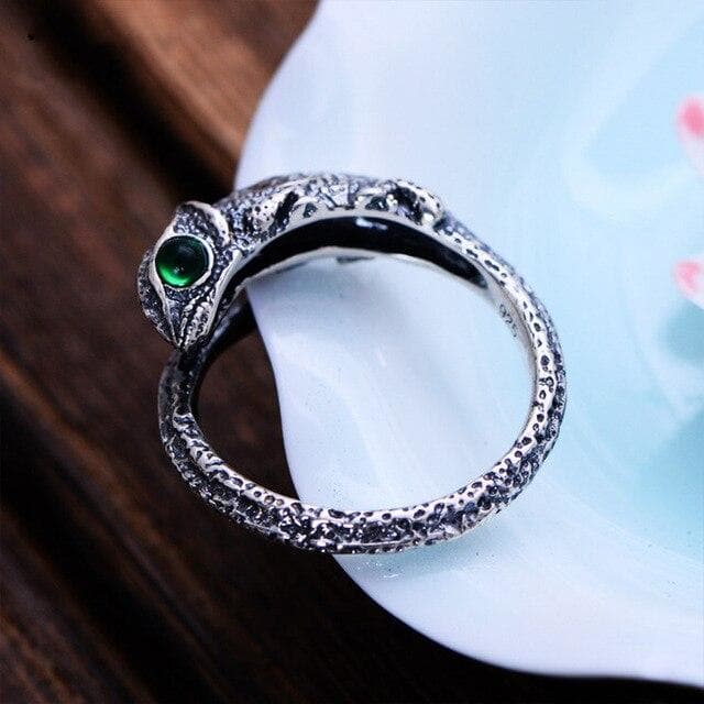 Bague Lezard pierre verte