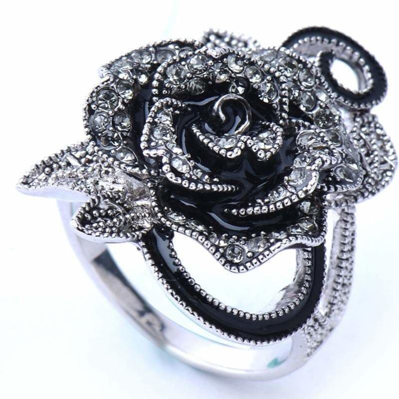 Bague Black Baccara - Steampunk Store sur fond blanc