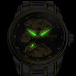 Montre bracelet squelette BOSCK - Steampunk Store aiguilles fluorescentes