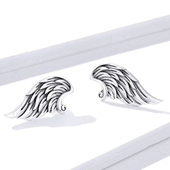 Boucles d'oreilles Aile d'ange avec crochet en Acier inox. - S. Steel Boucles d'oreilles Aile d'ange avec crochet en Acier inox. - S. Steel