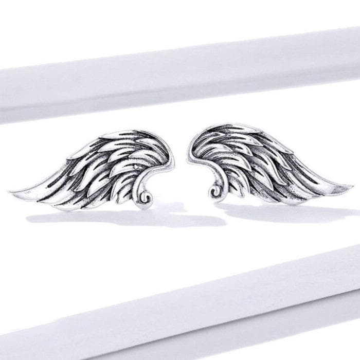 Boucles d Oreilles Ailes d Ange Argent posées