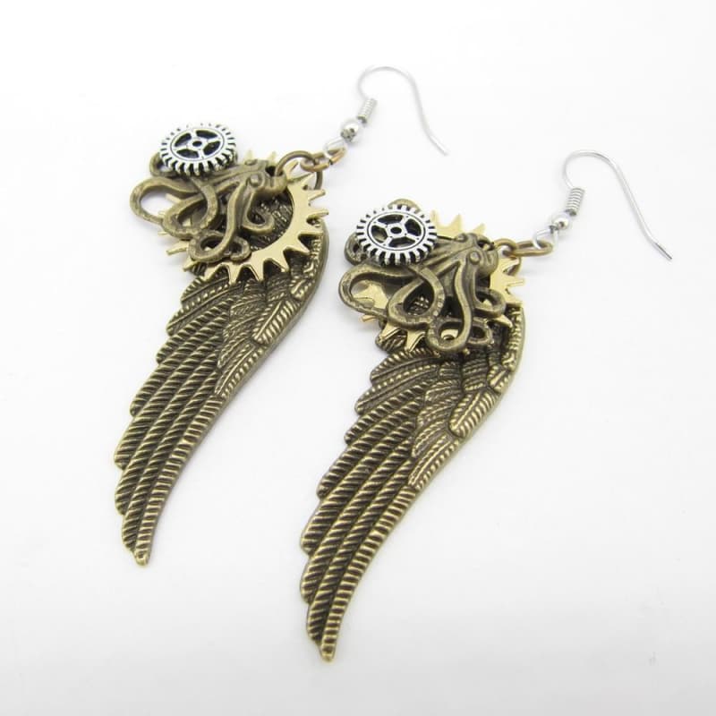 Boucles d'oreilles Ailes 3- steampunk store