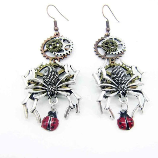 Boucles d'oreilles Araignées steampunk - Steampunk Store