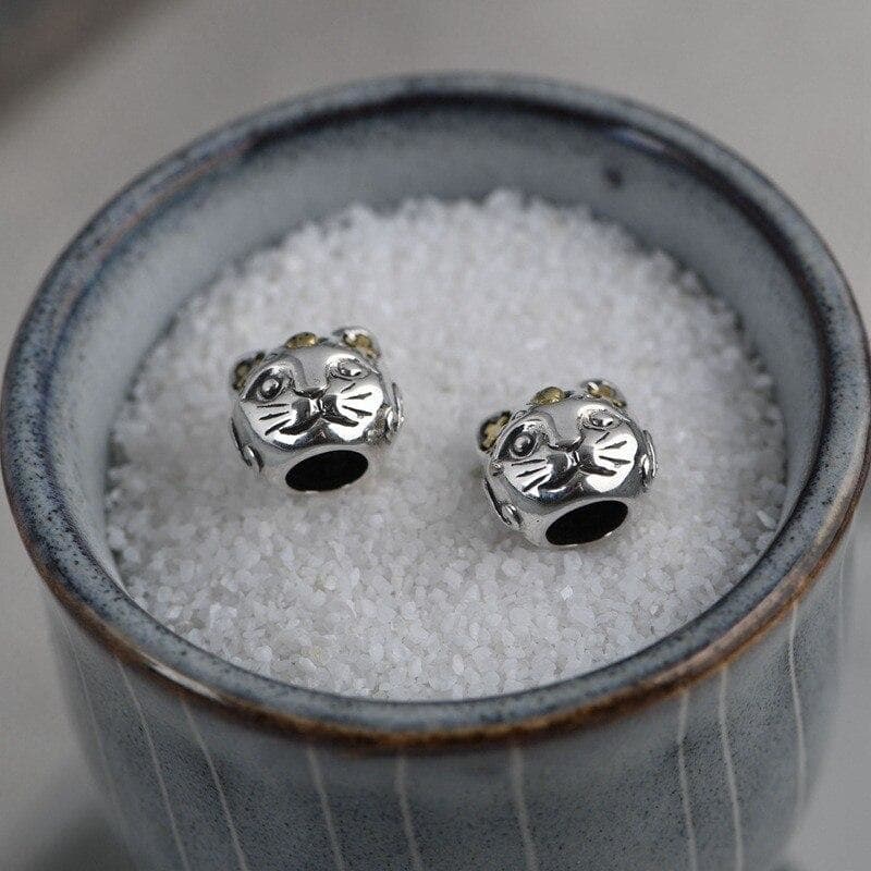 Boucles d Oreilles Chat Argent dans leur boite