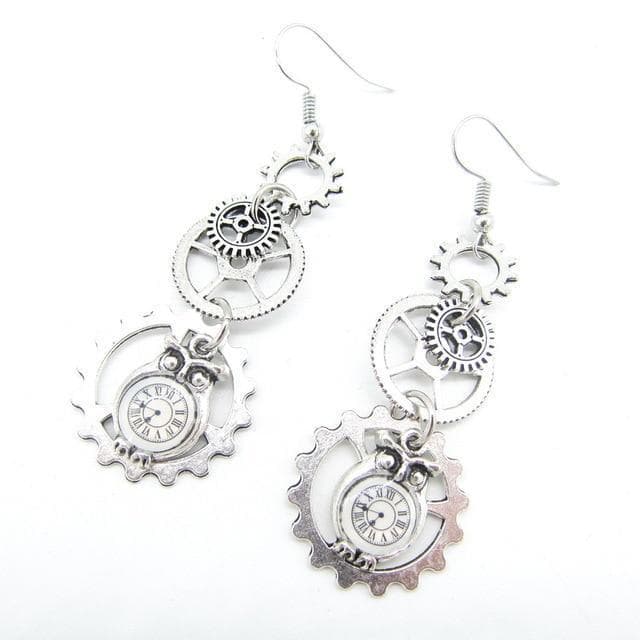 Boucles d Oreilles Chouette Hibou Argent | Steampunk Store