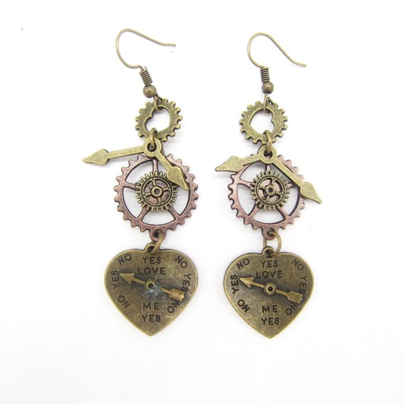 Boucles d Oreilles Coeur Fantaisie bronze