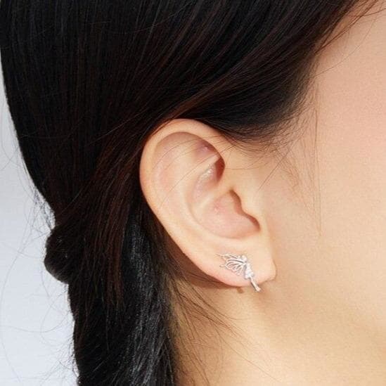 Boucles d Oreilles Fée Argent portées