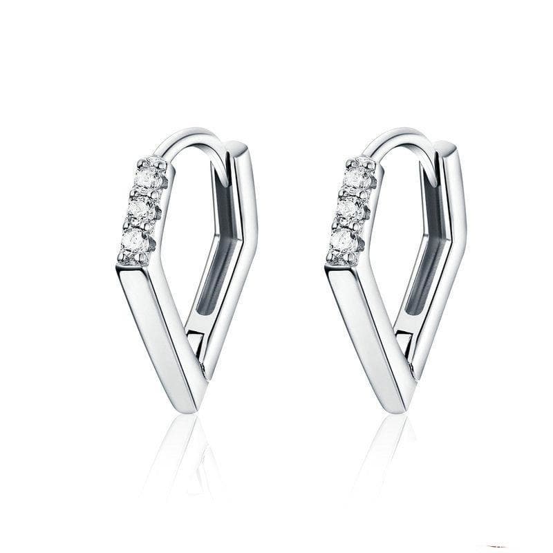 Boucles d Oreilles Femme Argent Triangle