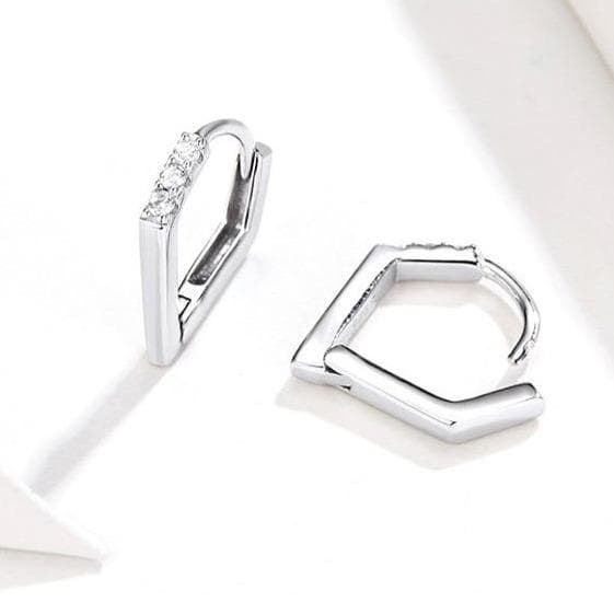 Boucles d Oreilles Femme Argent Triangle posées