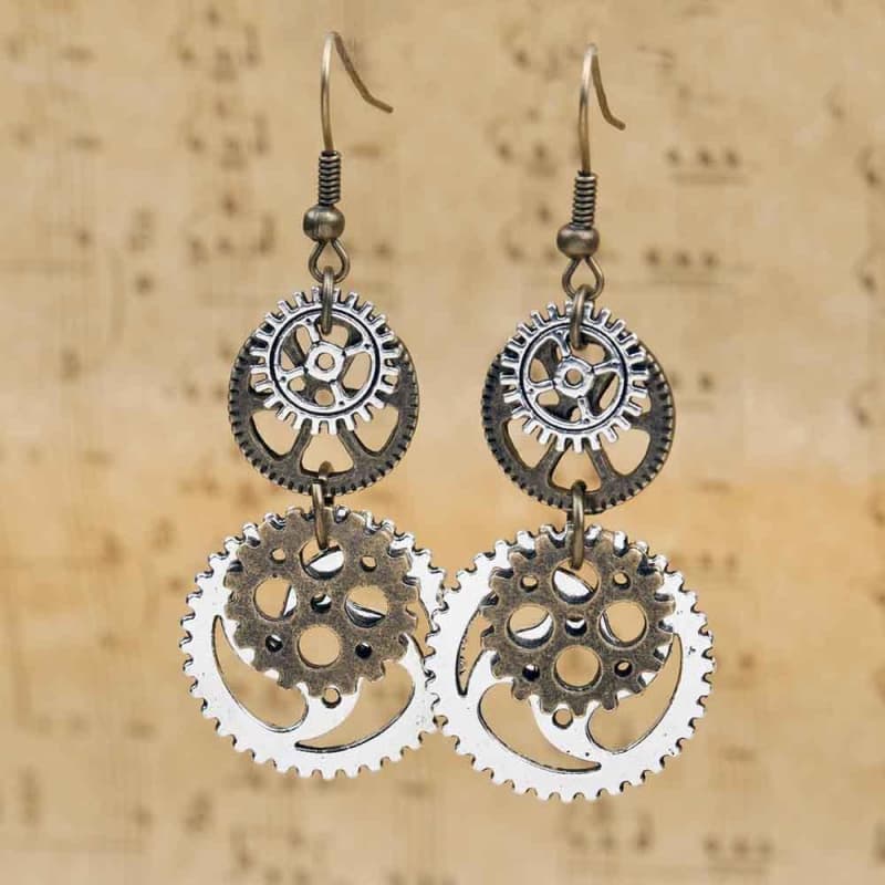 Boucles d'oreilles steampunk gears - Steampunk Store