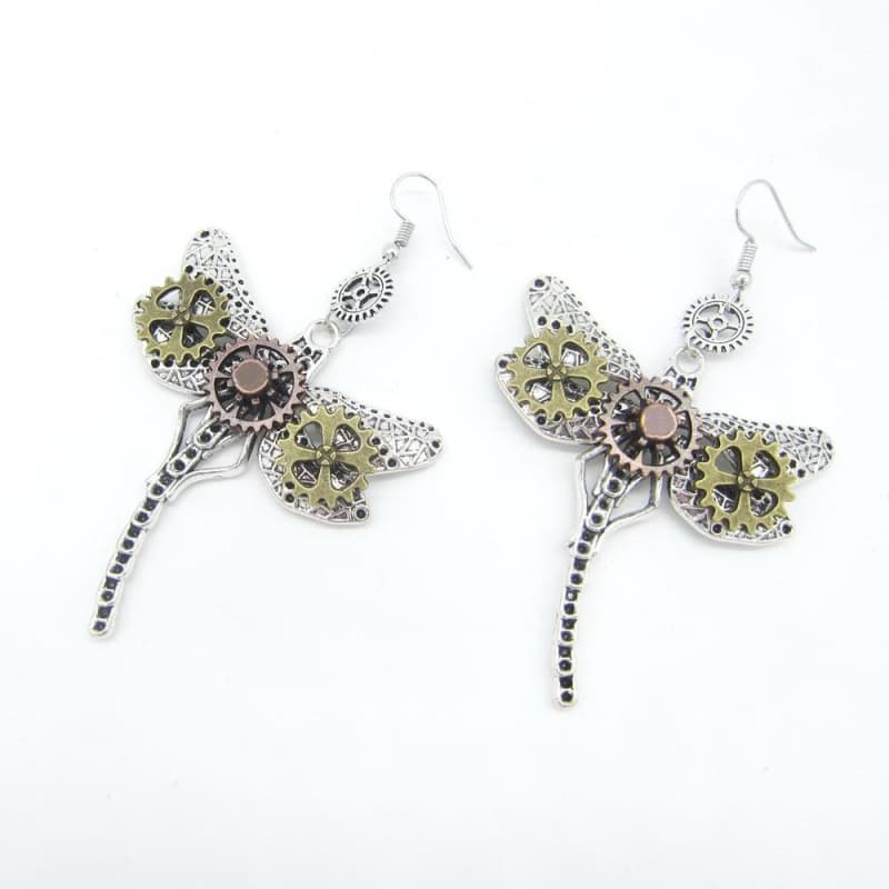 Boucles d Oreilles Libellules steampunk