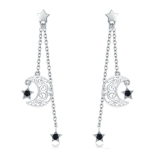 Boucles d Oreilles Lune Argent