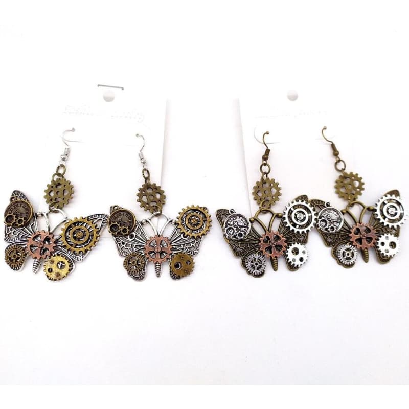 Boucles Steampunk Papillons Mécaniques