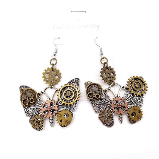 Boucles Steampunk Papillons Mécaniques