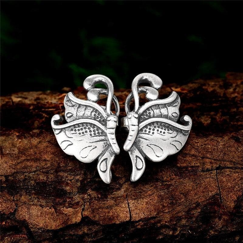 Boucles d Oreilles Papillons Argent posées