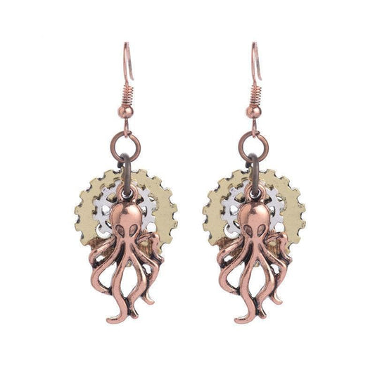 Boucles d'oreilles Kraken steampunk - Steampunk Store