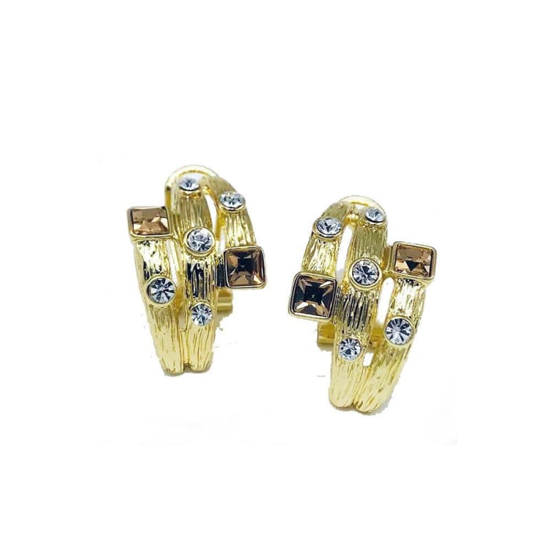 Boucles d Oreilles Strass Or | Steampunk Store