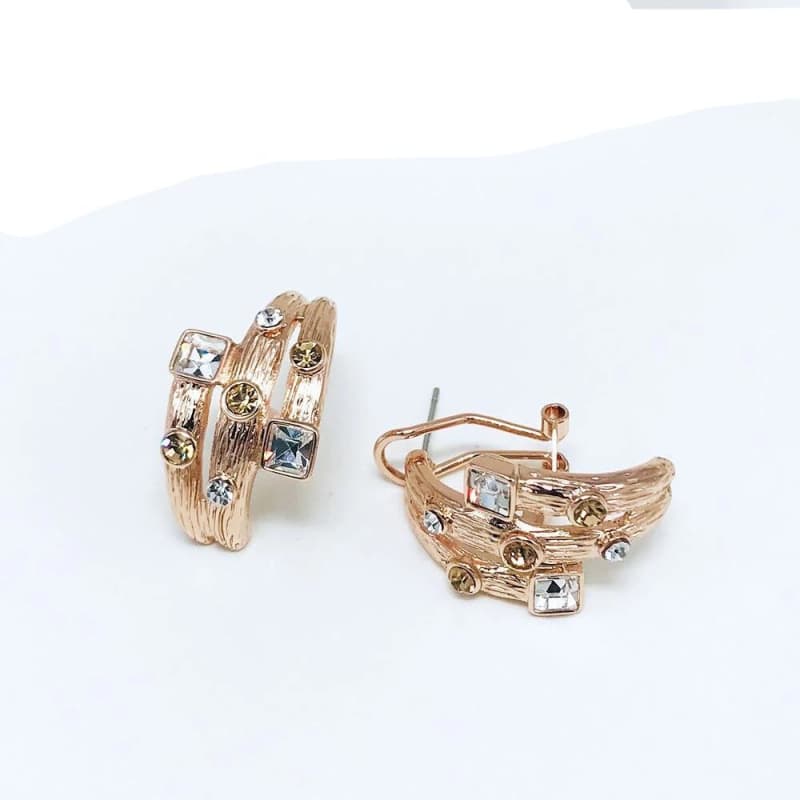 Boucles d Oreilles Strass cuivre | Steampunk Store
