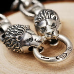 Bracelet Argent gueules de lions | Steampunk Store