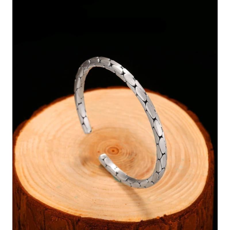 Bracelet Argent Peau De Serpent vue de haut