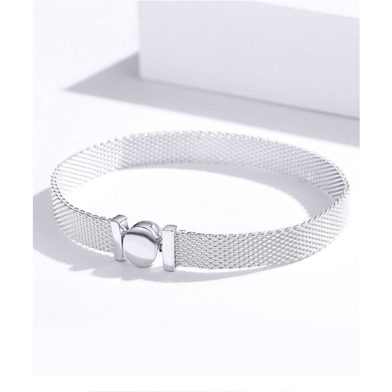 Bracelet Argent Plat Femme posé