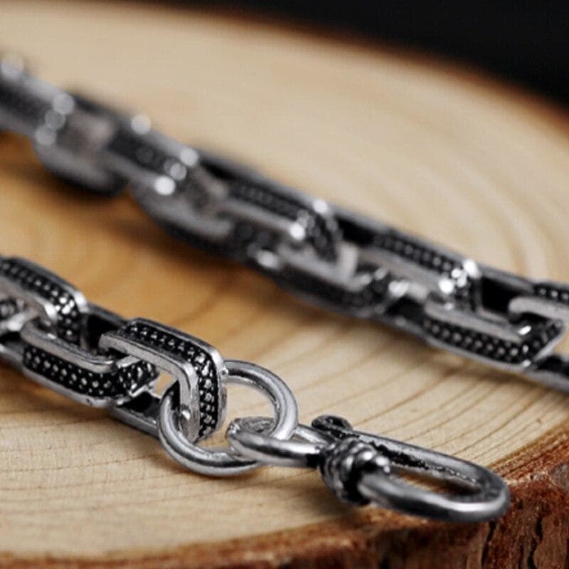 Bracelet Argent Vintage Homme détails | Steampunk Store