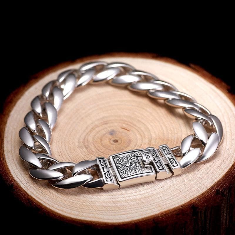 Bracelet Biker Argent posé | Steampunk Store