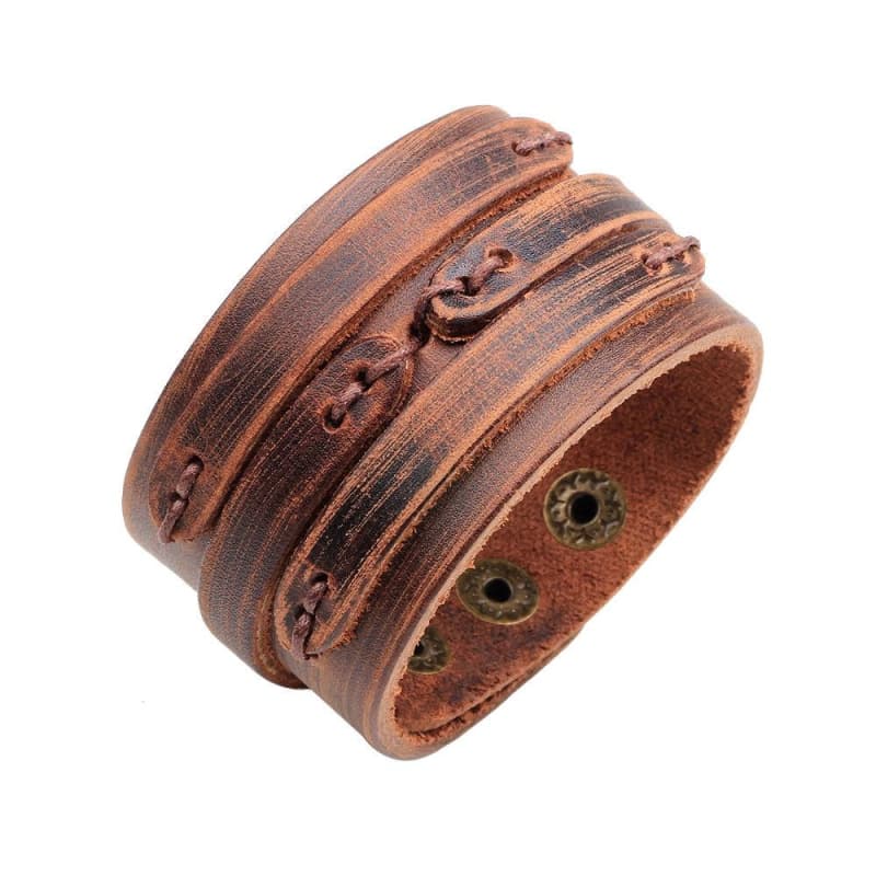 Bracelet Cuir Marron Homme steampunk | Steampunk Store