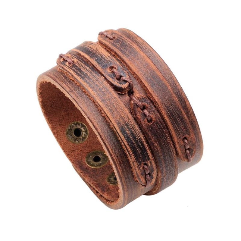 Bracelet Cuir Marron Homme | Steampunk Store