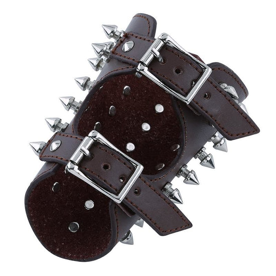 Bracelet De Force Avec Pique marron vue arrière | Steampunk Store