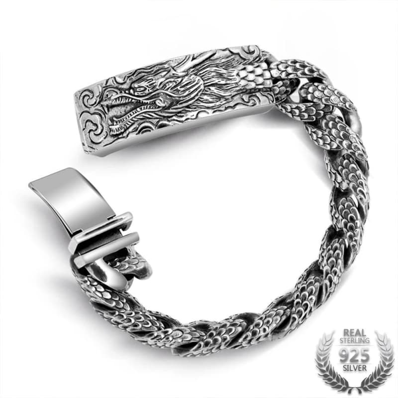 Bracelet Dragon Homme Argent | Steampunk Store