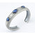 Bracelet Epais Argent Femme bleu