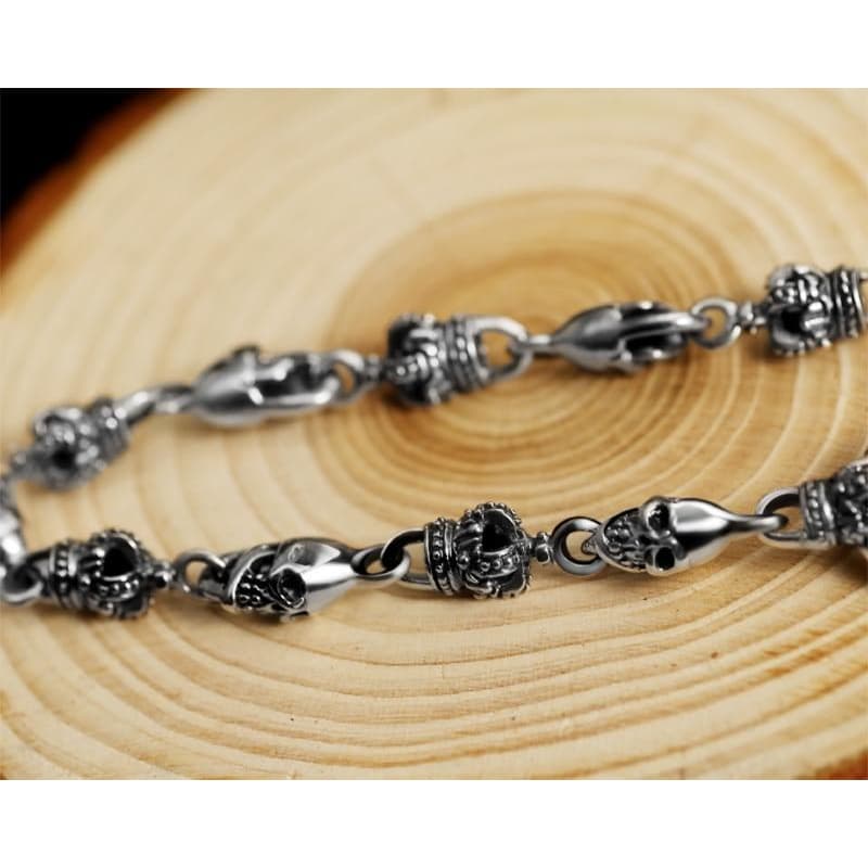 Bracelet Gothique Argent tête de mort