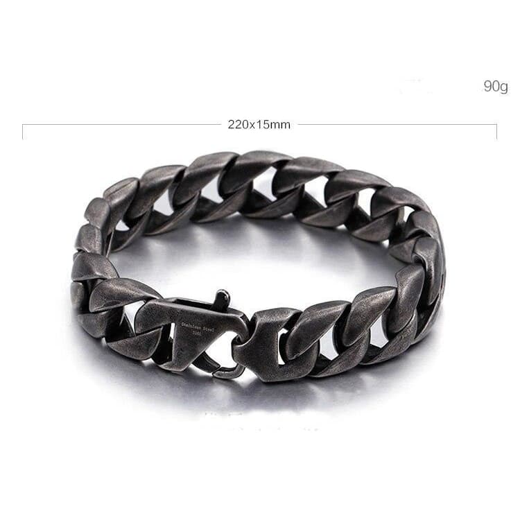 Bracelet Homme Acier Noir dimensions