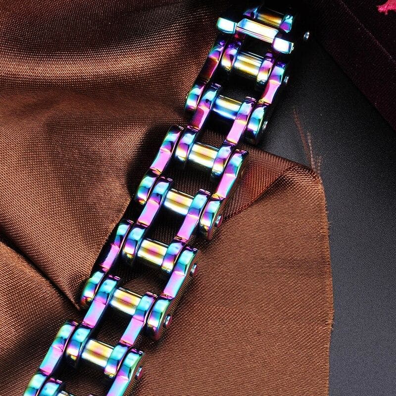 Bracelet Homme Violet Acier vue de la chaîne