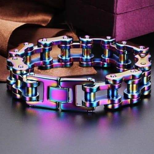 Bracelet Homme Violet Acier posé