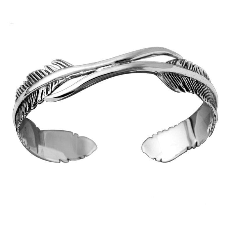 Bracelet Plume Argent Homme