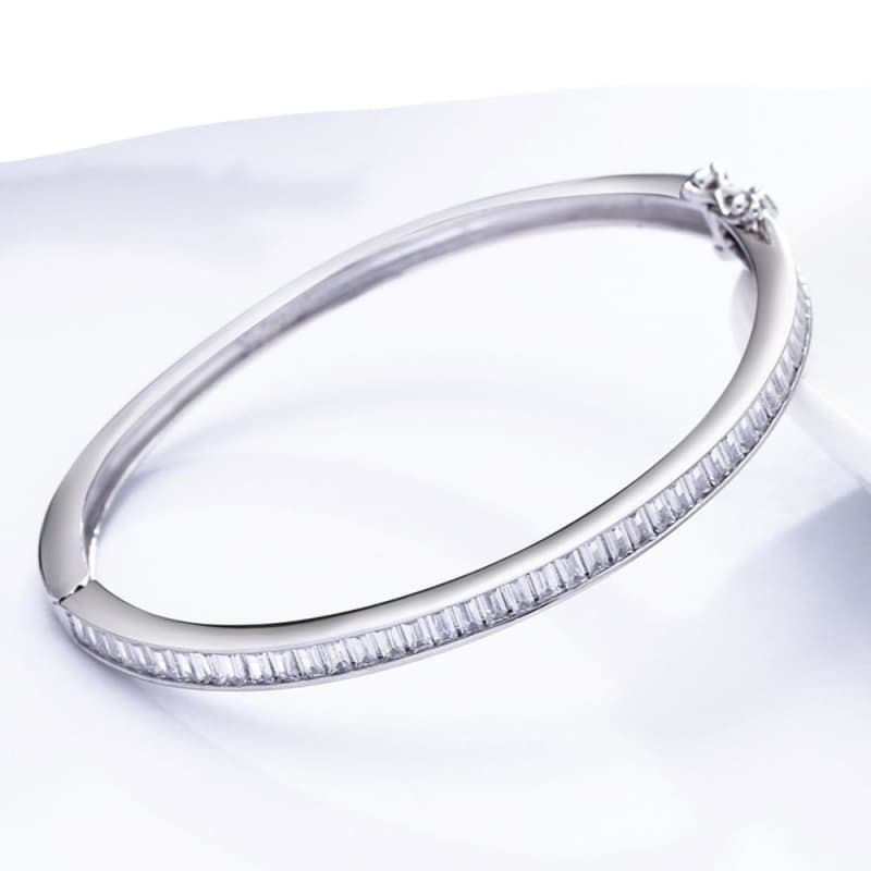 Bracelet Rigide Femme Argent posé