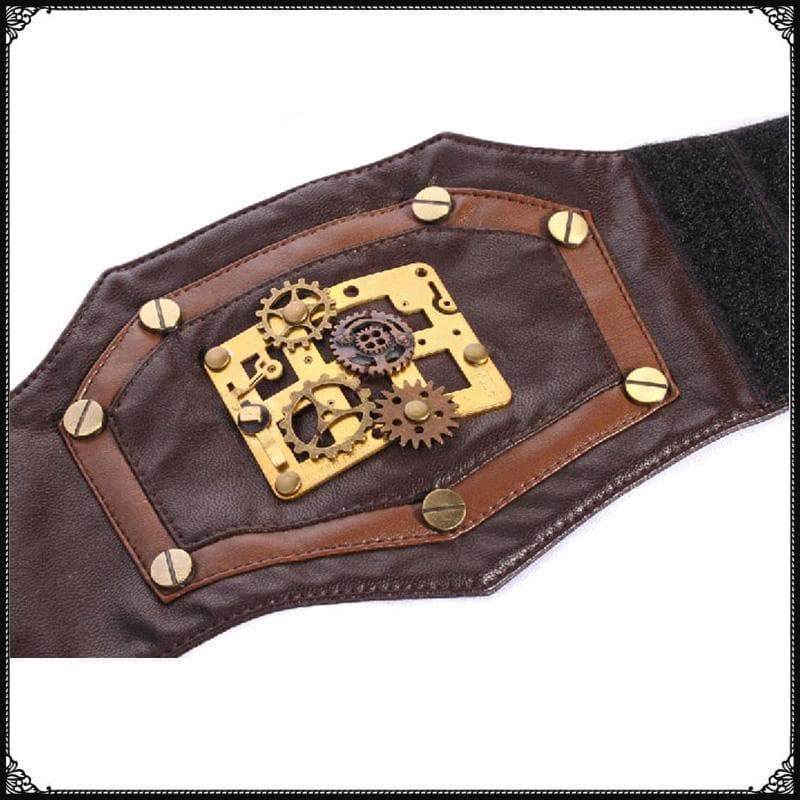 Brassard Cuir Steampunk à plat | Steampunk Store