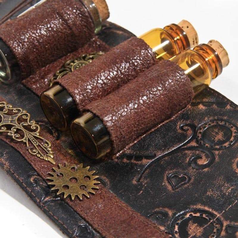 Brassard Steampunk Fiole-vue sur les fioles | Steampunk Store