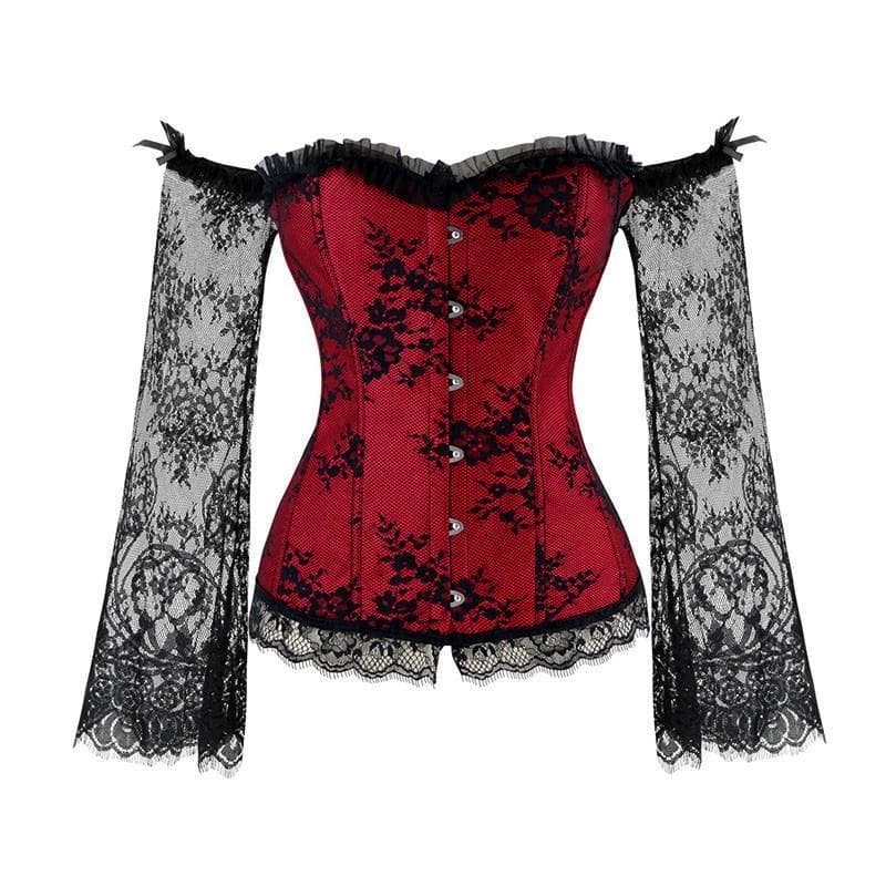 Bustier Rouge et Noir | Steampunk Store