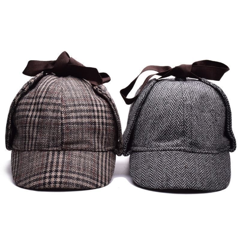 Casquette Sherlock Holmes Deerstalker - Homme - Laine Mélangée - Taille Unique - Neuf Avec étiquettes